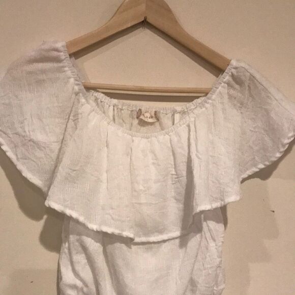 altar'd state White Ruffle Neck Romper - Size S - Picture 2 of 8